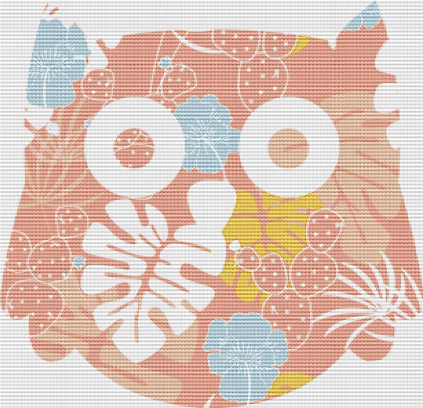 Tropical Summer Owl - X Squared Cross Stitch