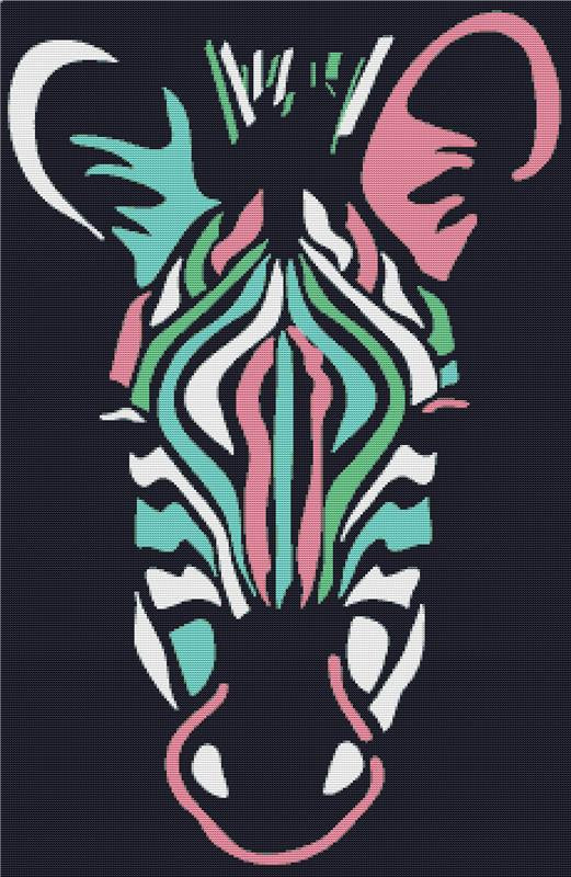 Graphic Zebra - X Squared Cross Stitch