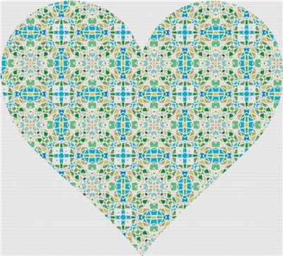 Kaleidoscopic Heart - X Squared Cross Stitch