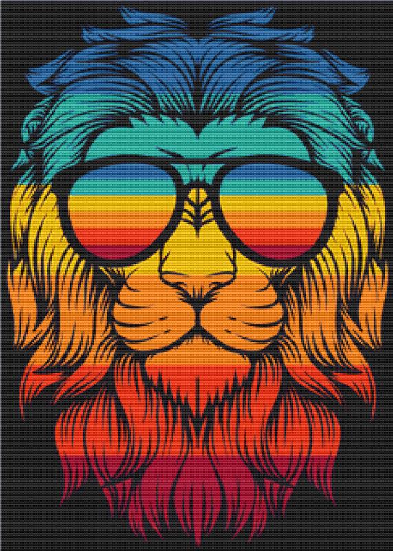 Retro Lion - X Squared Cross Stitch