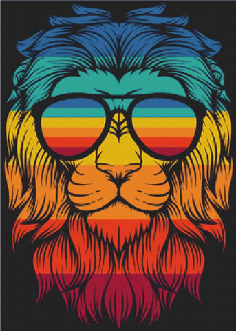 Retro Lion - X Squared Cross Stitch