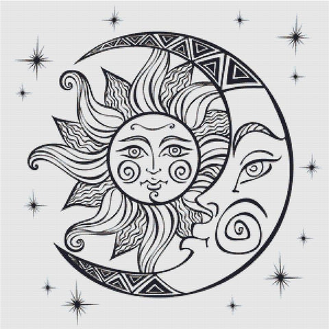 Astrological Sun And Moon - X Squared Cross Stitch