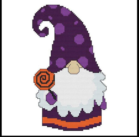 Halloween Gnome: Lollipop - Cross Stitch Wonders