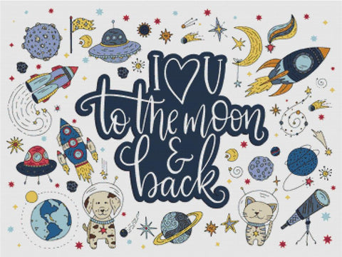 To the Moon And Back - X Squared Cross Stitch