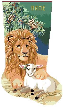 The Lion And The Lamb Stocking - Kooler Design Studio