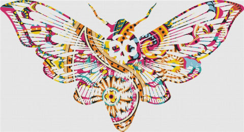 Pink Paisley Moth - X Squared Cross Stitch