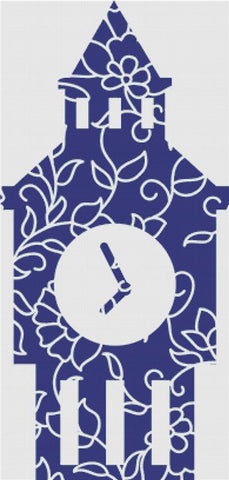 Blue Floral Big Ben - X Squared Cross Stitch