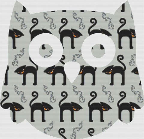 Halloween Cat Owl - X Squared Cross Stitch