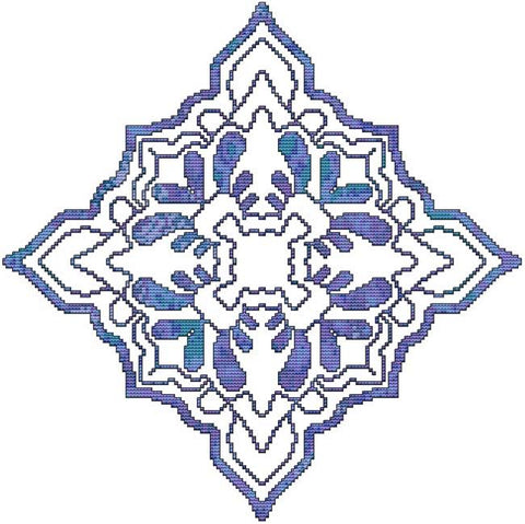 Blue Decorative Quilt Block 03 - Cross Stitch Wonders