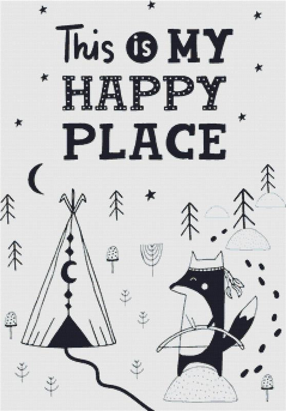 Happy Place - X Squared Cross Stitch