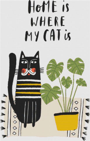 Home Is Where My Cat Is - X Squared Cross Stitch
