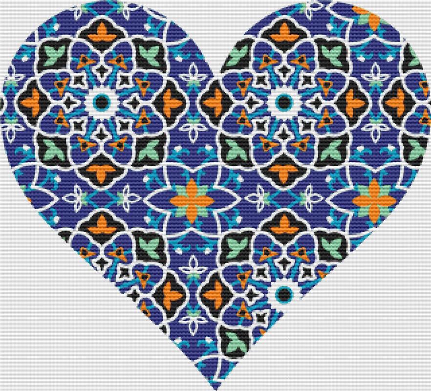 Mosaic Heart - X Squared Cross Stitch
