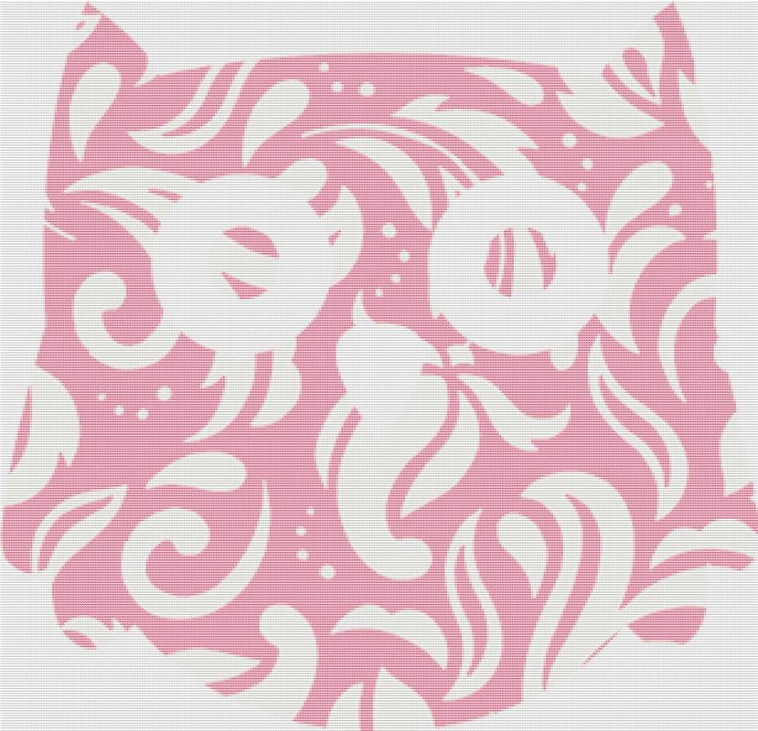 Pink Flourish Owl - X Squared Cross Stitch