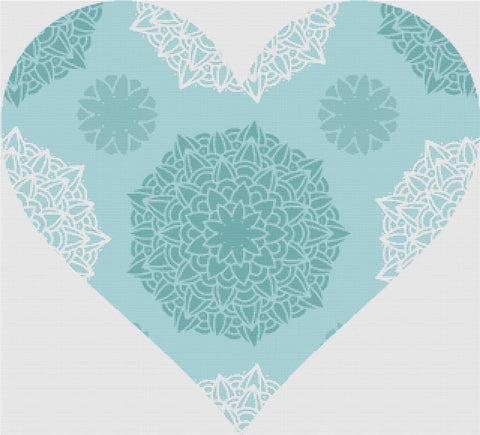Beautiful Mandala Heart - X Squared Cross Stitch