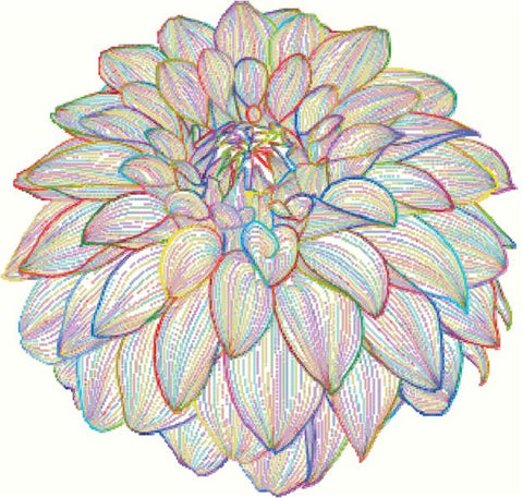 Dahlia Line Art - Fox Trails Needlework