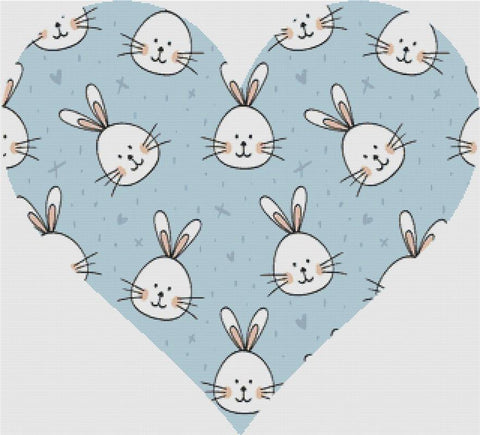 Easter Rabbit Heart - X Squared Cross Stitch