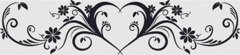 Black Heart Divider - X Squared Cross Stitch