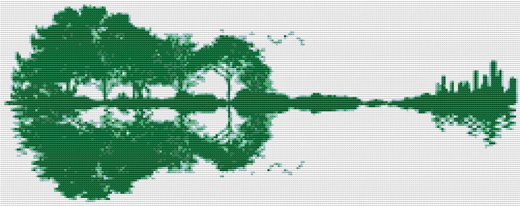 Guitar Landscape: Green - X Squared Cross Stitch