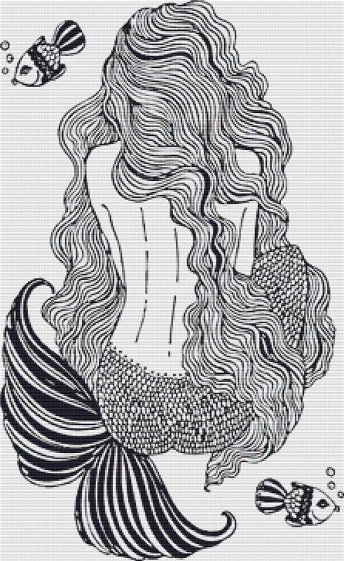 Beautiful Mermaid - X Squared Cross Stitch