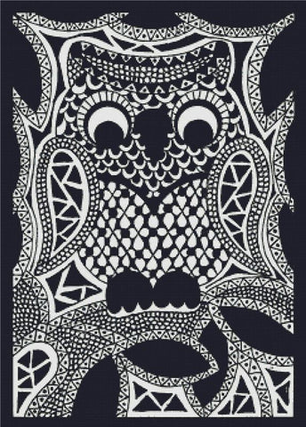 Owl Zentangle - X Squared Cross Stitch