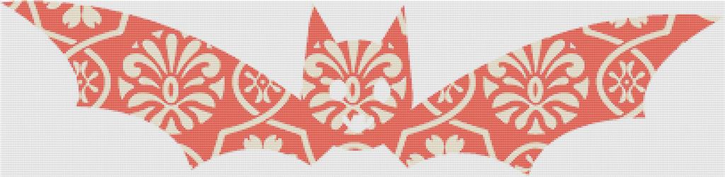 Orange Floral Bat - X Squared Cross Stitch