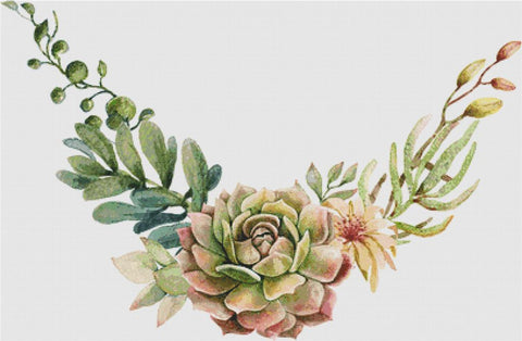 Arrangement Of Succulents II - X Squared Cross Stitch