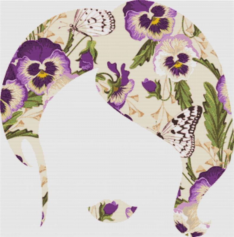 Vintage Pansies: Female - X Squared Cross Stitch