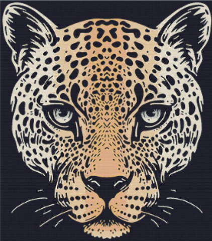Leopard Face - X Squared Cross Stitch
