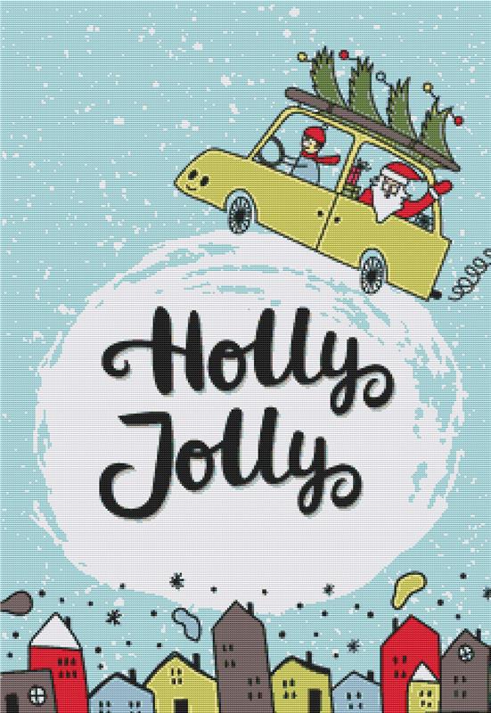 Holly Jolly I - X Squared Cross Stitch