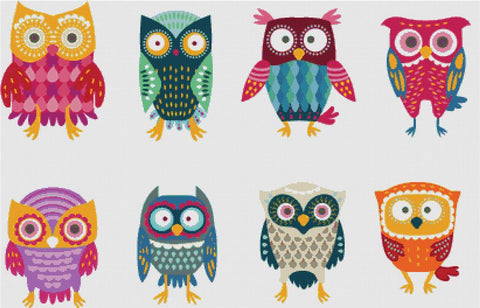 Cute Buho Owls - X Squared Cross Stitch