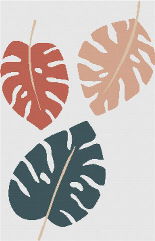 Monstera Leaves - X Squared Cross Stitch