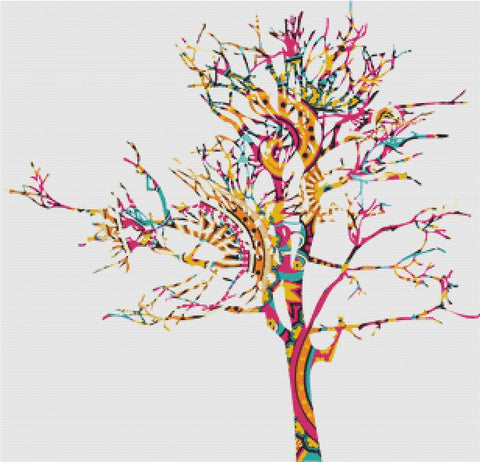 Pink Paisley Tree - X Squared Cross Stitch