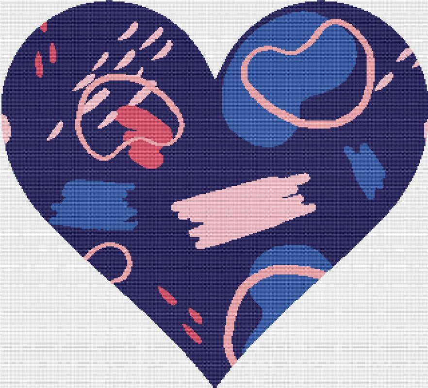 Memphis Heart - X Squared Cross Stitch