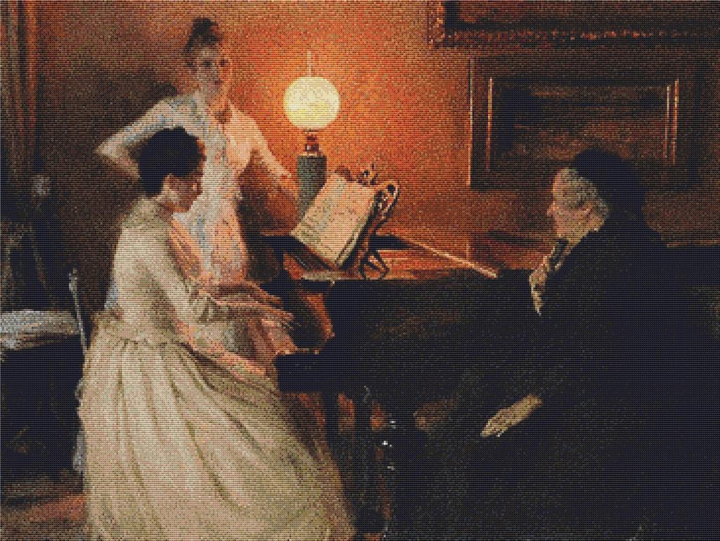 Au Piano - X Squared Cross Stitch