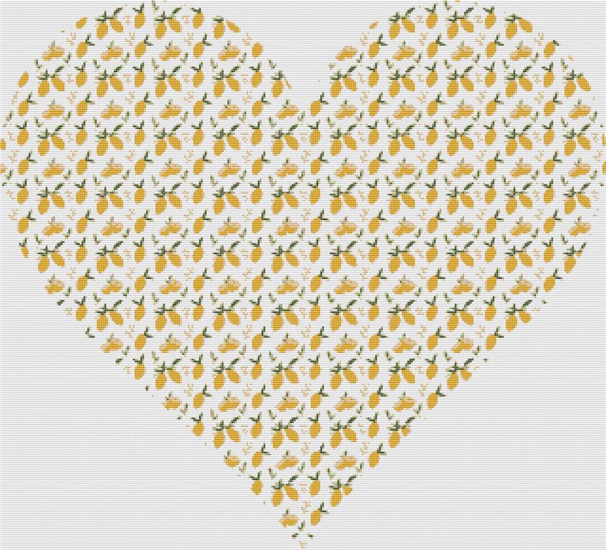 Lemon Heart - X Squared Cross Stitch