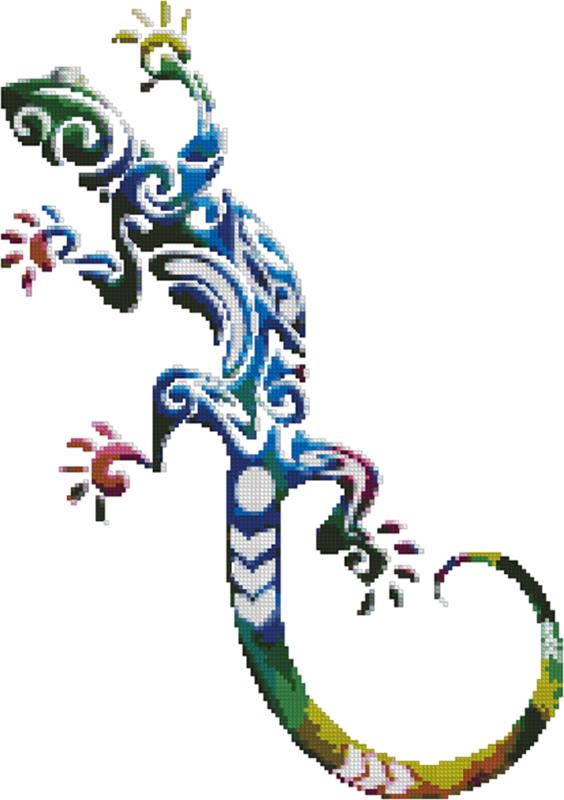 Boho Watercolor Lizard - Fox Trails Needlework