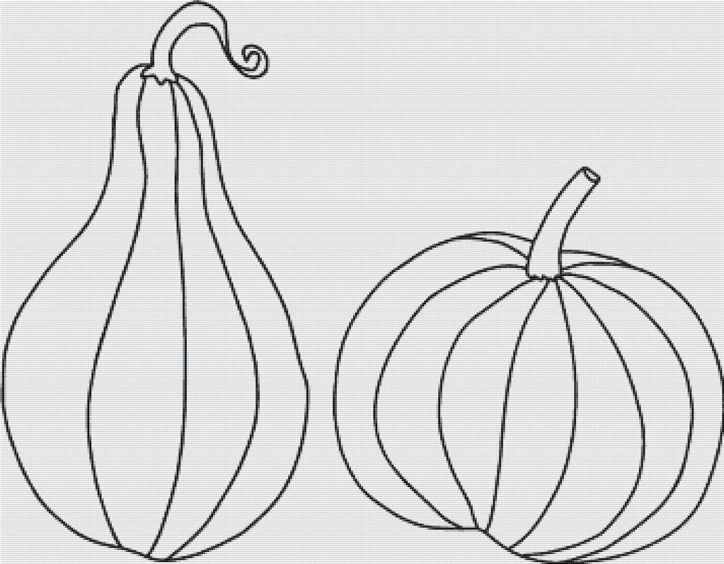 Two Pumpkins - X Squared Cross Stitch