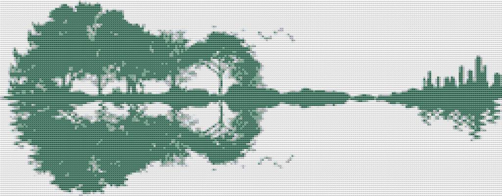 Guitar Landscape: Snake Green - X Squared Cross Stitch