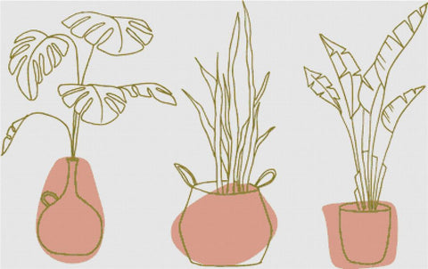 Abstract Pot Plants - X Squared Cross Stitch
