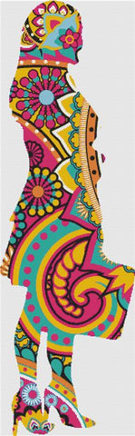 Pink Paisley Business Woman - X Squared Cross Stitch