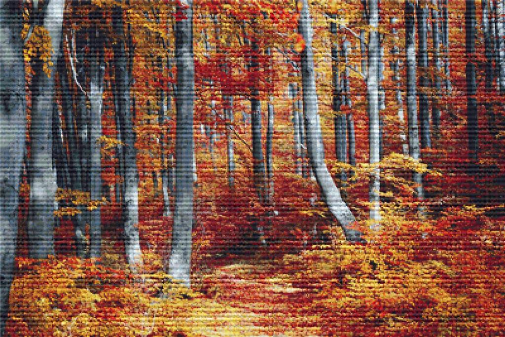 Forest In Autumn - X Squared Cross Stitch
