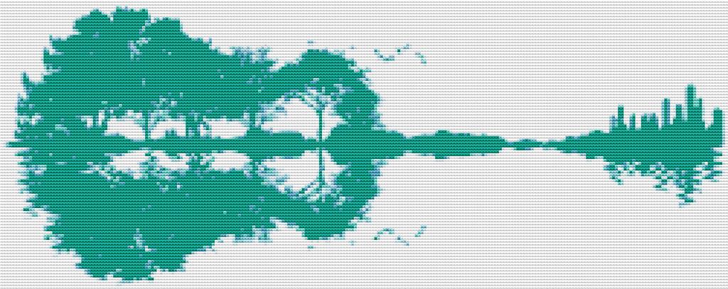 Guitar Landscape: Sea Green - X Squared Cross Stitch