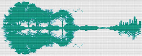 Guitar Landscape: Sea Green - X Squared Cross Stitch