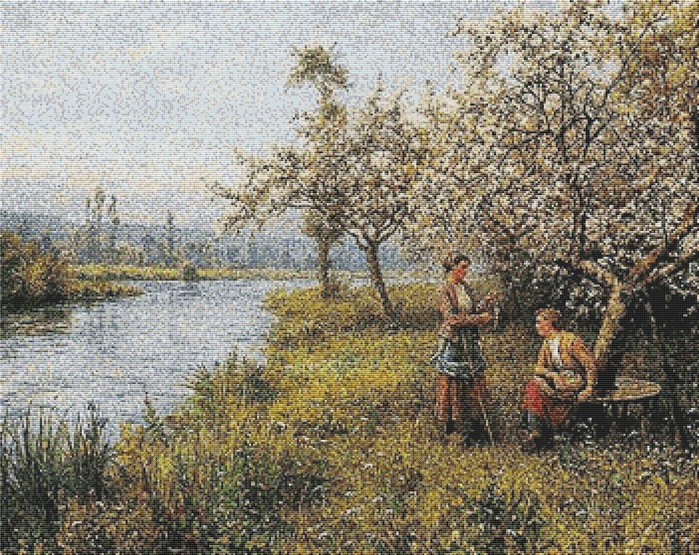Country Women After Fishing On A Summer's Day - X Squared Cross Stitch