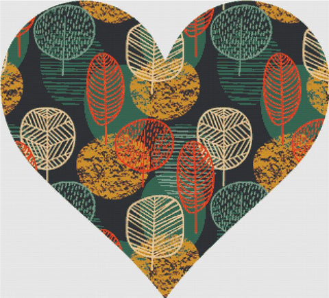 Autumn Tree Heart - X Squared Cross Stitch