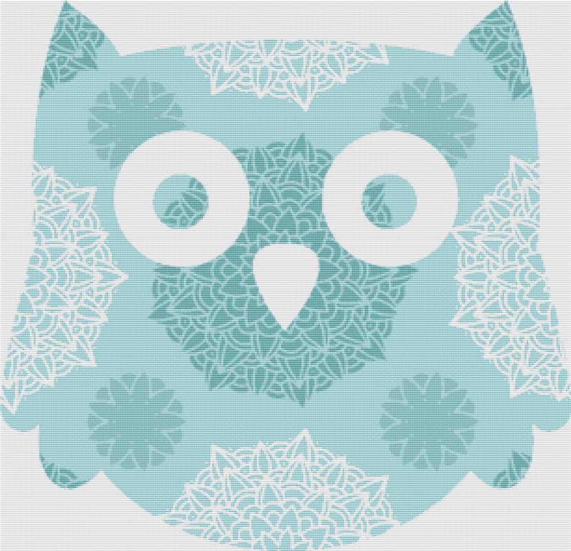 Beautiful Mandala Owl - X Squared Cross Stitch
