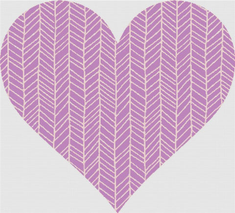 Purple And Pink Heart - X Squared Cross Stitch