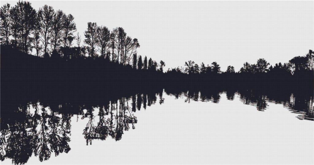 Lake Silhouette - X Squared Cross Stitch