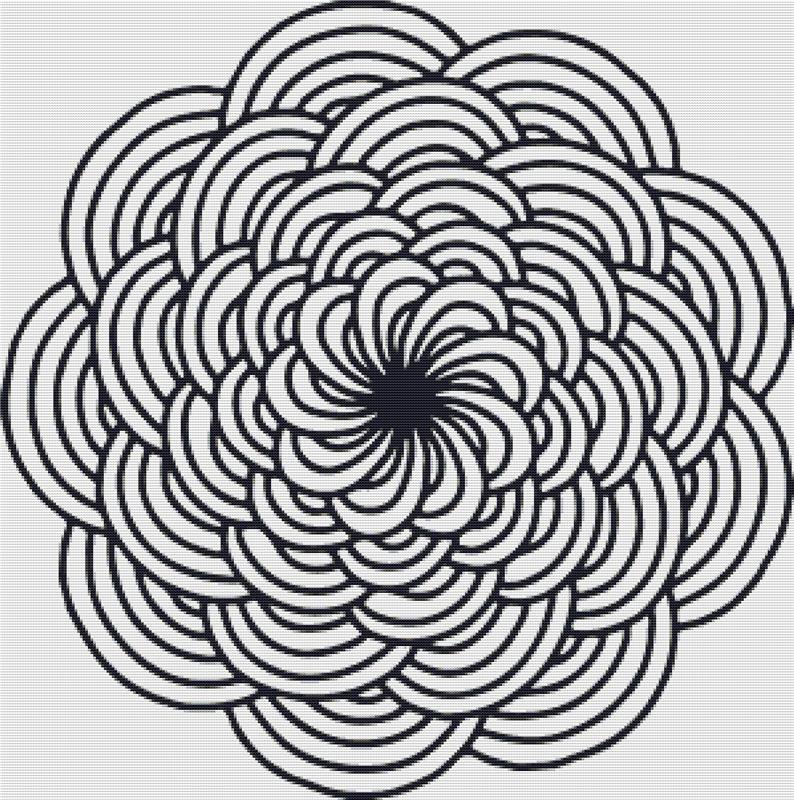 Black And White Mandala I - X Squared Cross Stitch
