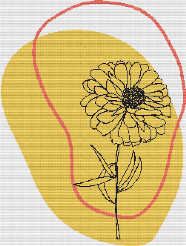 Abstract Summer Flower - X Squared Cross Stitch